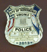 Alexandria VA Police 2013 Inaugural Mini Badge Lapel Pin